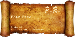 Petz Rita névjegykártya